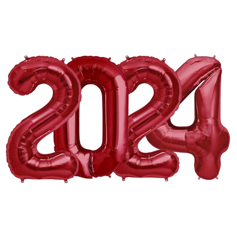 9 pièces Ballon aluminium Nouvel An 2024, ballons Nouvel An avec