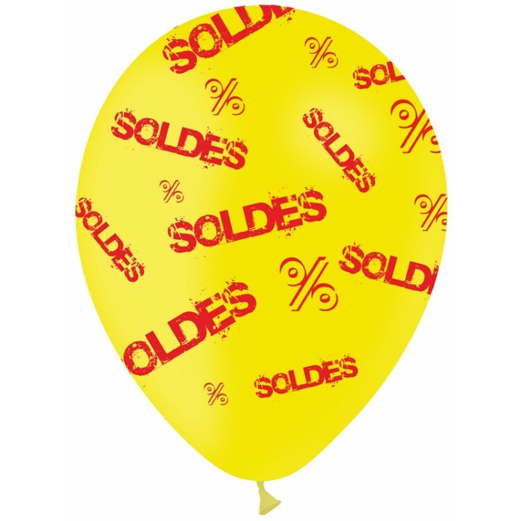 8 Ballons Latex HG112 Soldes Jaune Hélium - PMS