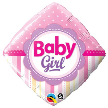 Ballon Aluminium Carré "Baby Girl" Rose 18" - Qualatex