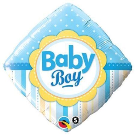 Ballon Aluminium Carré "Baby Boy" Bleu 18" - Qualatex