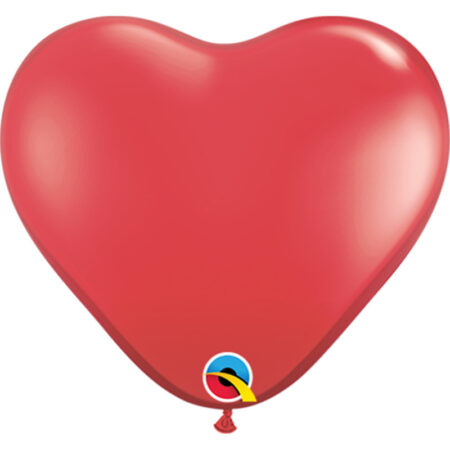 100 Ballons 6" Coeur Ruby Red - Qualatex