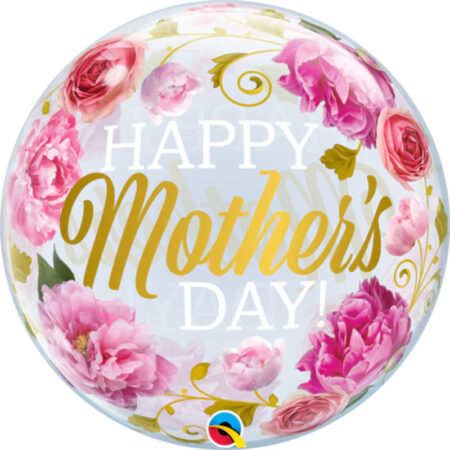 Bubble 22" "Happy Mother's Day!" Fleurs Rose - Qualatex