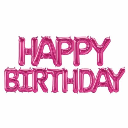 Kit Alu "Happy Birthday" Magenta 16" - Northstar Balloons