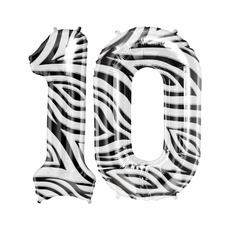 Kit Alu "10" Zèbre 34" - Northstar Balloons