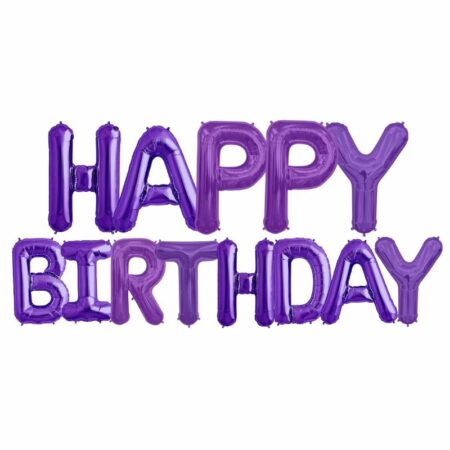 Kit Alu "Happy Birthday" Violet 34" - Northstar Balloons
