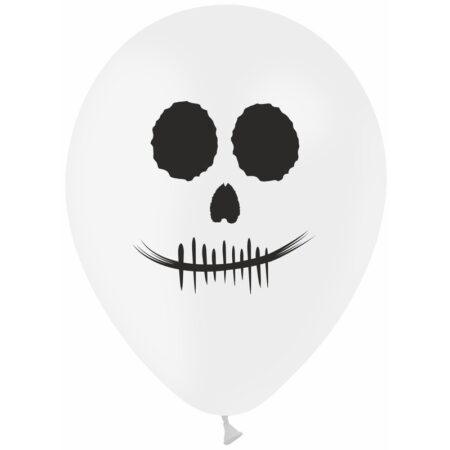 50 ballons Latex Tête de Mort Impression 1 Face 5" - Ballonrama