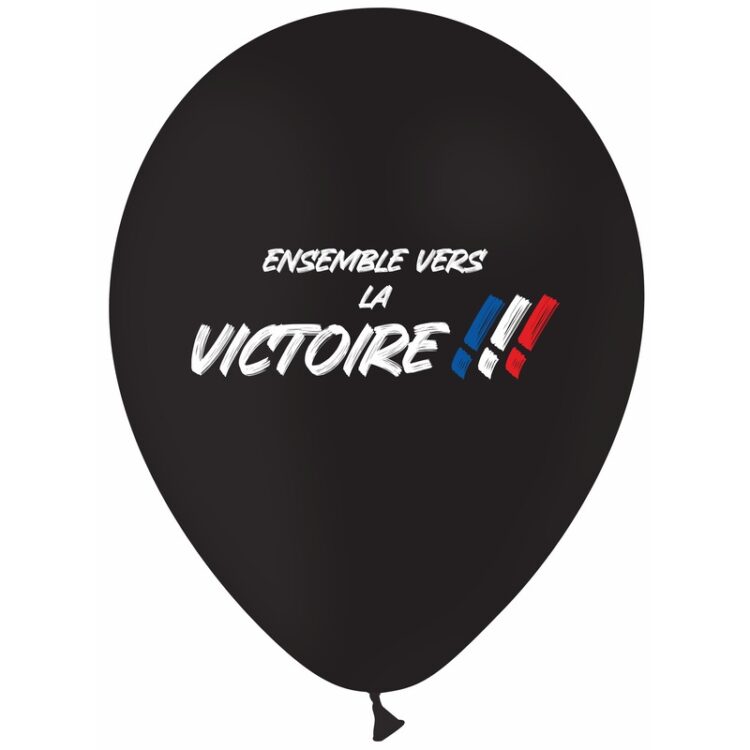 25 Ballons Latex HG95 Jeux France Noir Impression 1 Face - PMS
