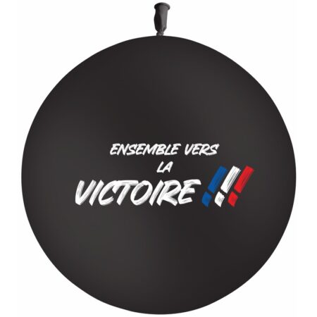 1 Ballon Latex 3' Jeux France Noir 2 Faces Sens AIR - PMS