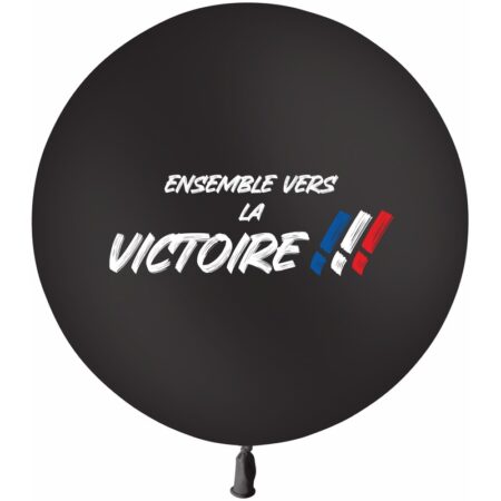 1 Ballon Latex 90cm Jeux France Noir Sens Hélium - PMS