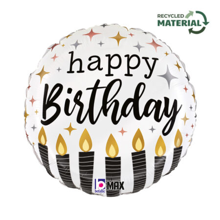 Ballon Aluminium Happy Birthday Bougie Satin