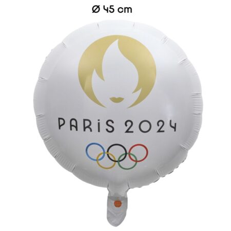 Ballon Aluminium Rond Blanc 18" (45CM) Paris 2024